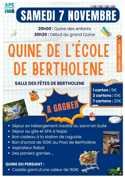 Quine de l'école de Bertholène