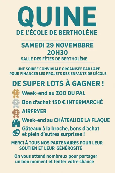 Quine de l'APE de Bertholène