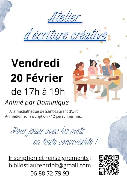 Atelier d'écriture à la médiathèque de Saint Laurent d'Olt
