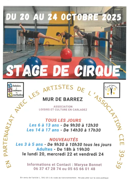 Stage de cirque enfants et ados