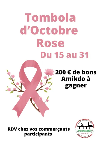 Tombola Octobre Rose des commerçants à St Geniez d'Olt