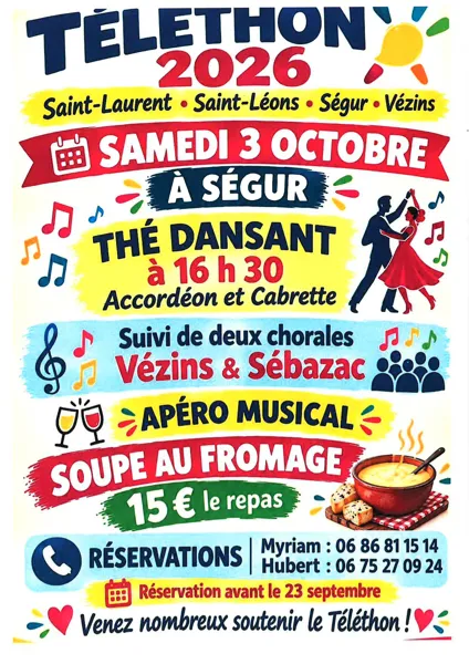 Animations au profit du Téléthon St Laurent, Saint Léons, Ségur, Vézins
