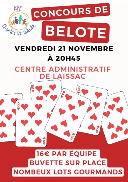 Concours de belote de l'APE Charles de Gaulle