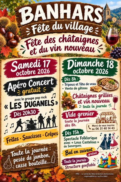 Fête des chataîgnes et du vin nouveau à Banhars