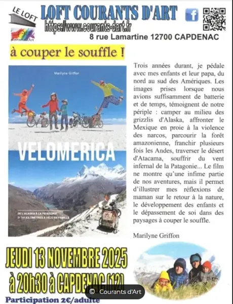 Projection du film Vélomérica à Capdenac-Gare