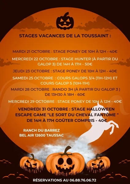 Stage Halloween au Ranch du Barrez