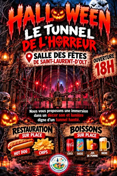 Soirée Halloween à Saint Laurent d'Olt : le tunnel de l'horreur !