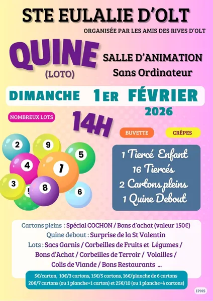 Quine des Amis des Rives d'Olt à Ste Eulalie d'Olt