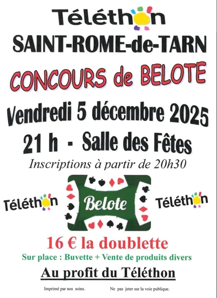 Concours de belote au profit du téléthon