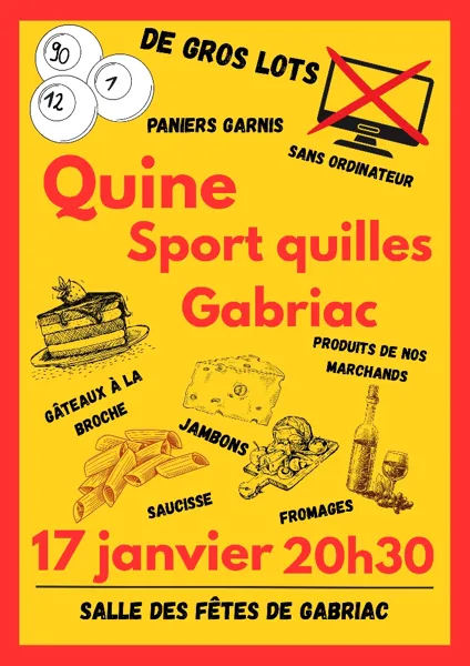 Quine-loto du sport de quilles
