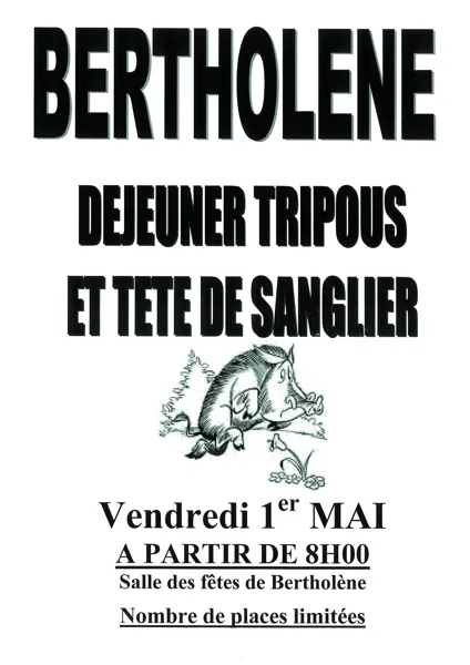Petit déjeuner tête de sanglier de la Société de chasse de Bertholène