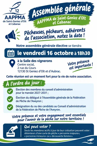 Assemblée Générale de l'association AAPPMA de St Geniez