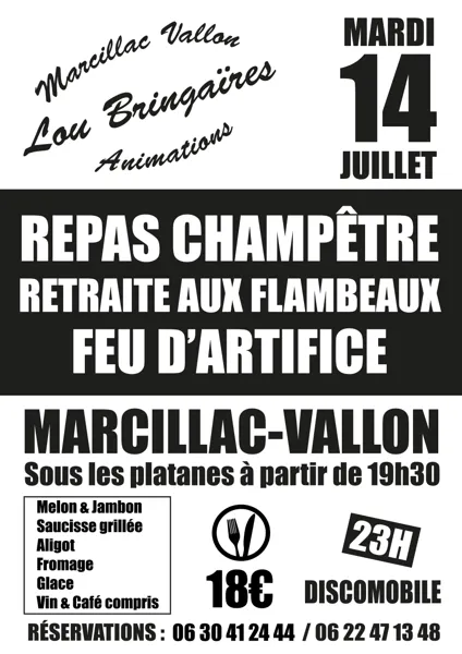 Festivités du 14 Juillet  - Marcillac-Vallon