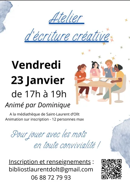 Atelier d'écriture créative à Saint Laurent d'Olt