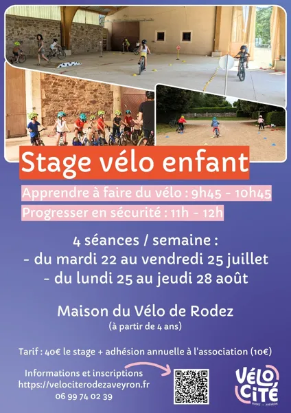 Stage : J'apprends à faire du vélo (à partir de 3 ans)