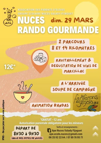 Randonnée Gourmande APE Nuces Fijaguet Valady