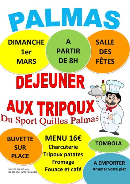 Déjeuner aux tripoux à Palmas