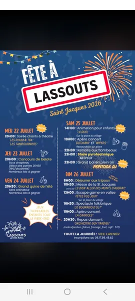 Fête à Lassout - Saint-Jacques 2026