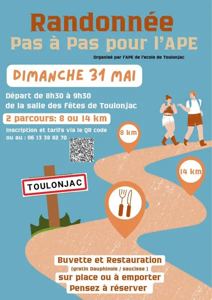 Randonnée pas à pas, pour l'APE de Toulonjac