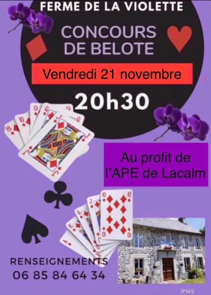 Concours de belote à la Ferme de la Violette