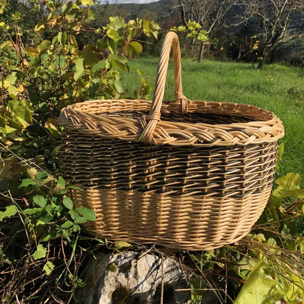 Panier bouju, osier blanc et brut, 