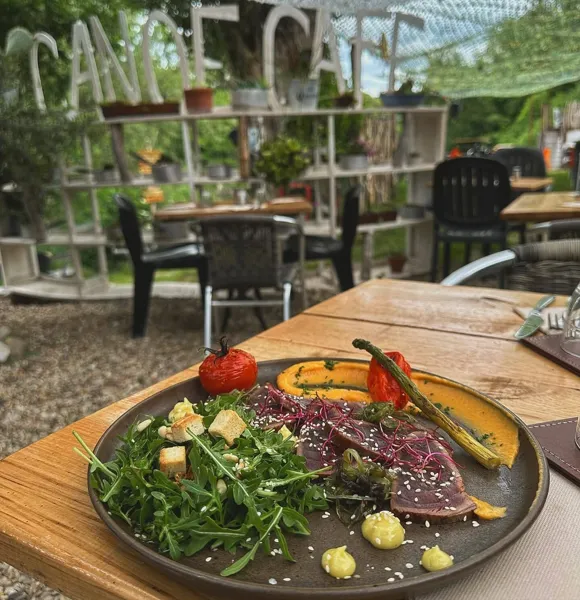 Petite guinguette en bas de Creissels, le Canoë café, vous propose de très bon plats en plus d'un cadre idéal au bord du TarnAutres restaurants dans Creissels:Le château (gastronomique à tarif raisonnable)Le Diapason (beaucoup de plats avec des produits du terroir, tel que le roquefort)Restaurant en face du logementSur Millau:Il y a un grand choix, mais j'apprécie particulièrement