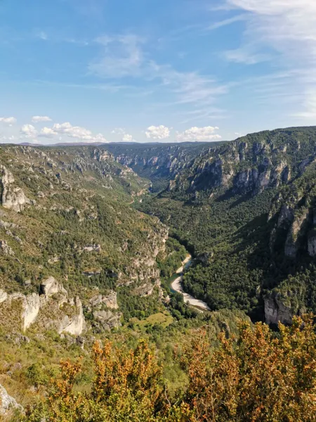 Vu du point sublime dans les gorges du Tarn(Compter 45min-1h en voiture pour se rendre au départ de la randonnée - Celle-ci grimpe beaucoup, il faut être à l'aise mais en vaut le détour, retour en boucle en passant par un petit village troglodyte - Si vous souhaitez la faire, n'hésitez pas à me demander des infos, ça sera avec plaisir)