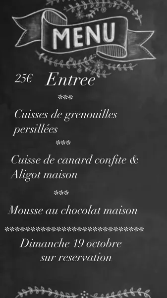 Menu à La Table des 2 Frères