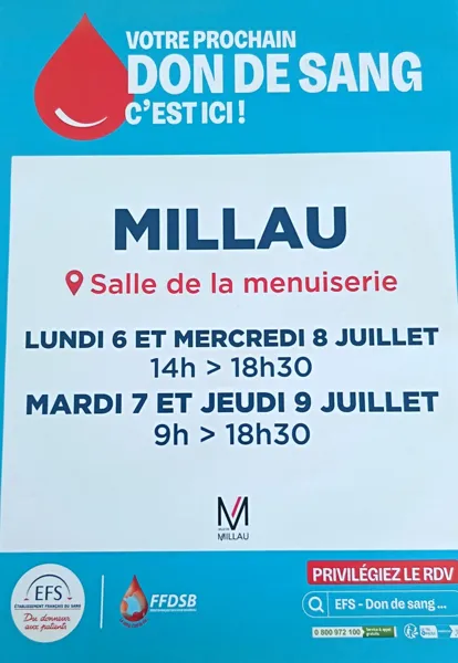 Don du sang 2026 à Millau