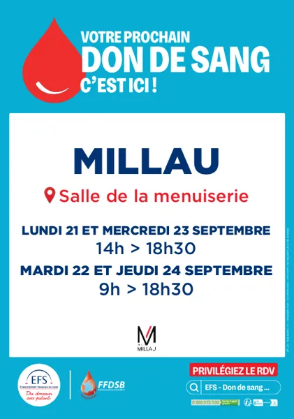 Don du sang 2026 à Millau