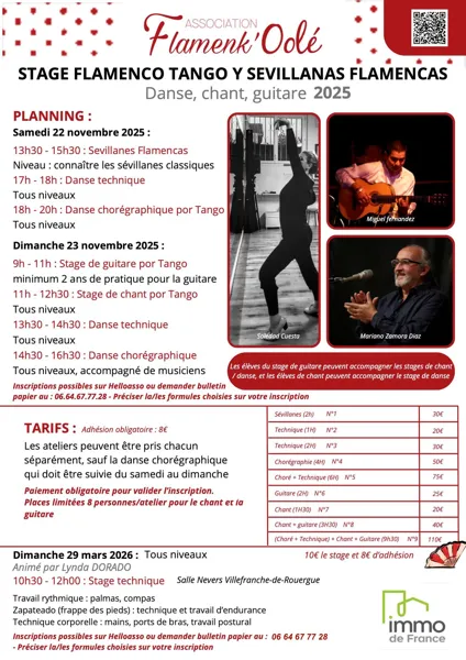 Stage flamenco : tango y sevillanas Flamencas