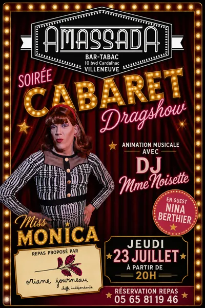 Soirée Cabaret Dragshow à l'Amassada - DJ Madame Noisette