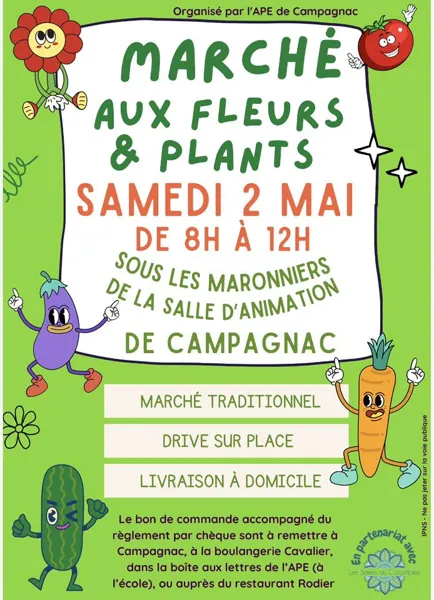 Marché aux fleurs et aux plants à Campagnac