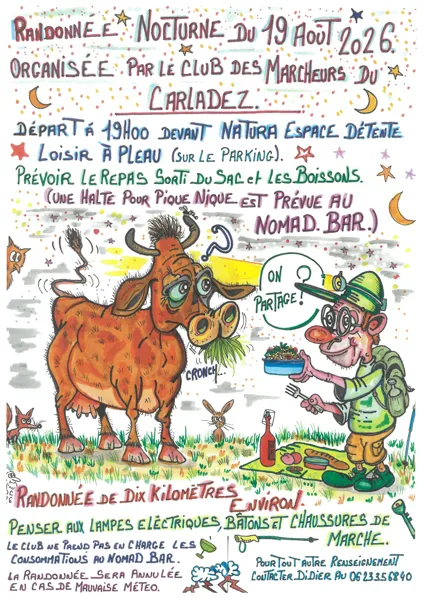 Sortie randonnée pédestre nocturne - Autour de Brommat