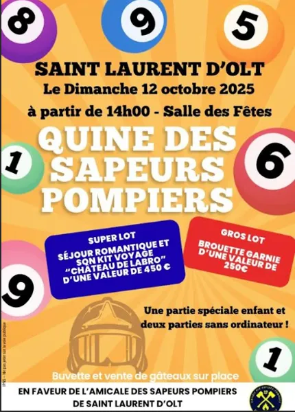 Quine des pompiers à Saint Laurent d'Olt