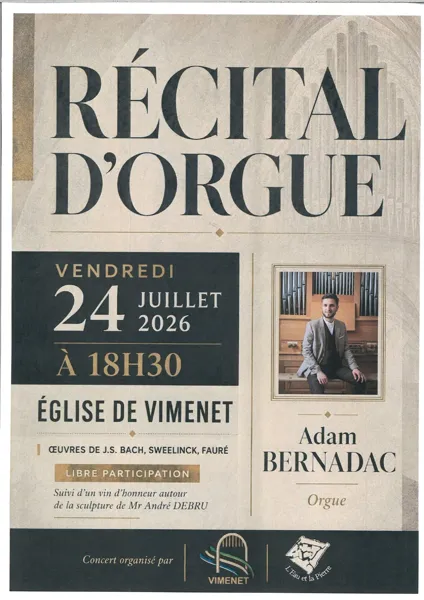 Récital d'orgue à l'Église St Julien à Vimenet
