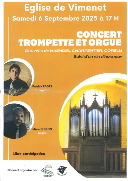 Concert Orgue et Trompette à l'Église St Julien à Vimenet
