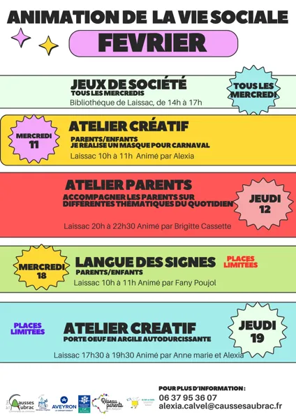 Animation de la vie sociale du Laissagais : FEVRIER 2026