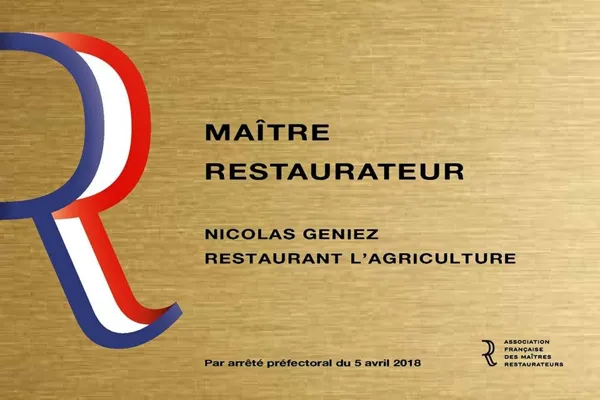 Plaque Maitre restaurateur agriculture Baraqueville