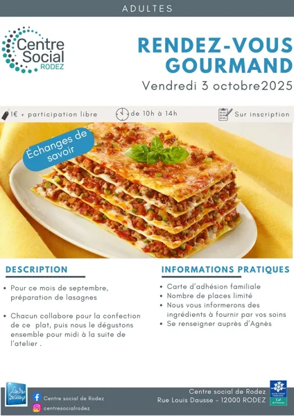 Rendez-vous gourmand avec le Centre Social de Rodez