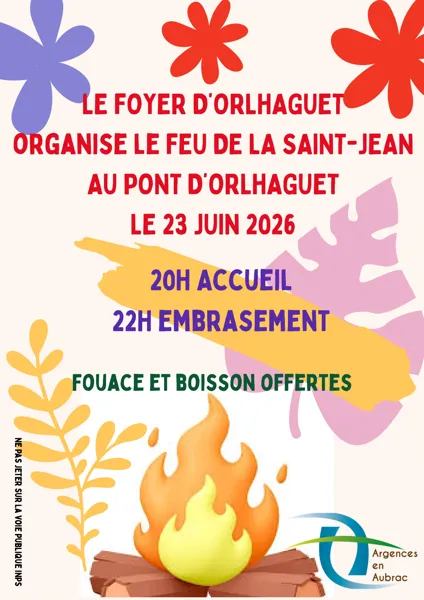 Feu de la Saint Jean à Orlhaguet