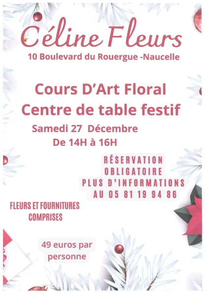 Cours d'art floral : Centre de table festif