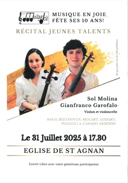 Concert Récital Jeunes Talents St Agnan