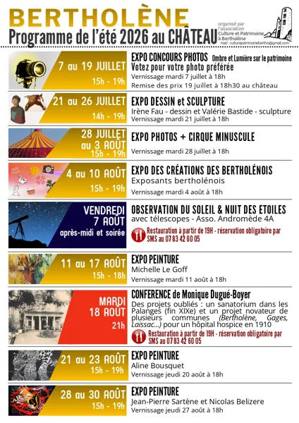 Exposition à Bertholène