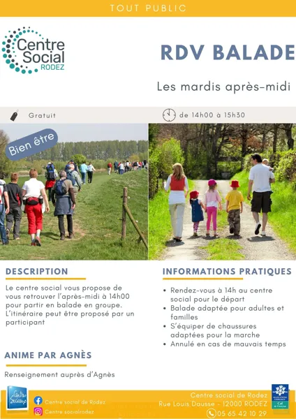 Rendez-vous balade avec le Centre social de Rodez