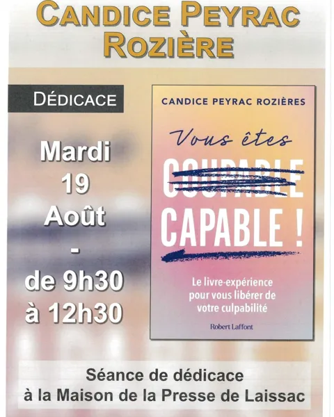 Dédicace avec Candice Peyrac Rozière à Laissac