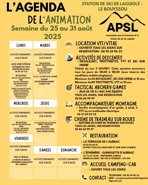 Activités de descentes à la Station de ski de Laguiole- Le Bouyssou