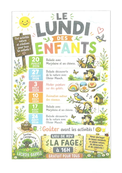 Atelier enfants et jeux sur le sentier de l'imaginaire "du Magma à la pierre"