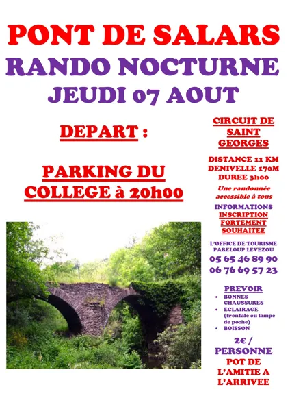 Randonnée nocturne à Pont-de-Salars