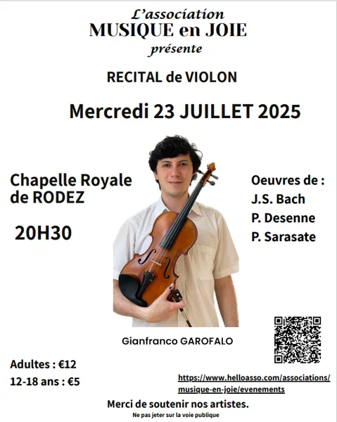 Concert : Récital de violon à la Chapelle Royale